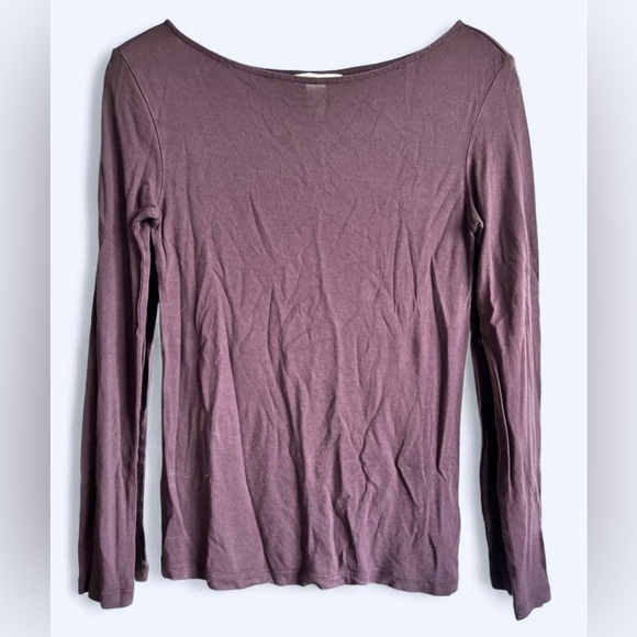 H&M Womens Burgundy Casual Cozy Long Sleeve Top XS - Picture 2 of 5